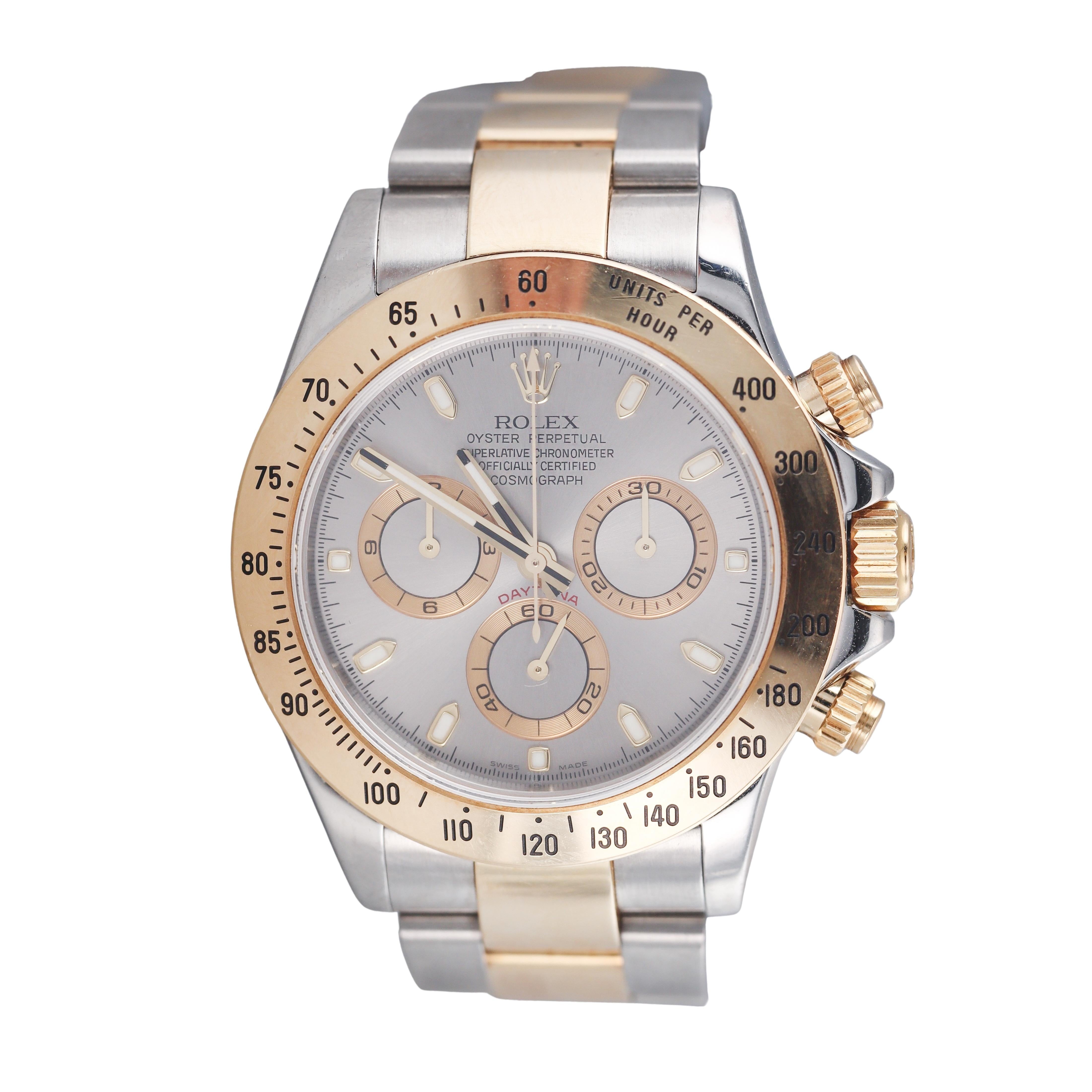 Rolex Cosmograph Daytona 18k Gold Steel Automatic Watch 116532