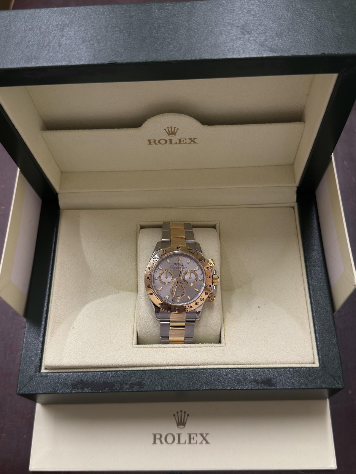 Rolex Cosmograph Daytona 18k Gold Steel Automatic Watch 116532