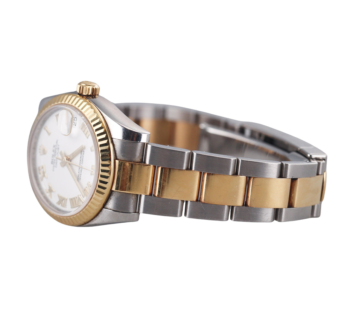 Rolex Datejust 31mm 18k Gold Steel Roman Dial Automatic Watch 178273