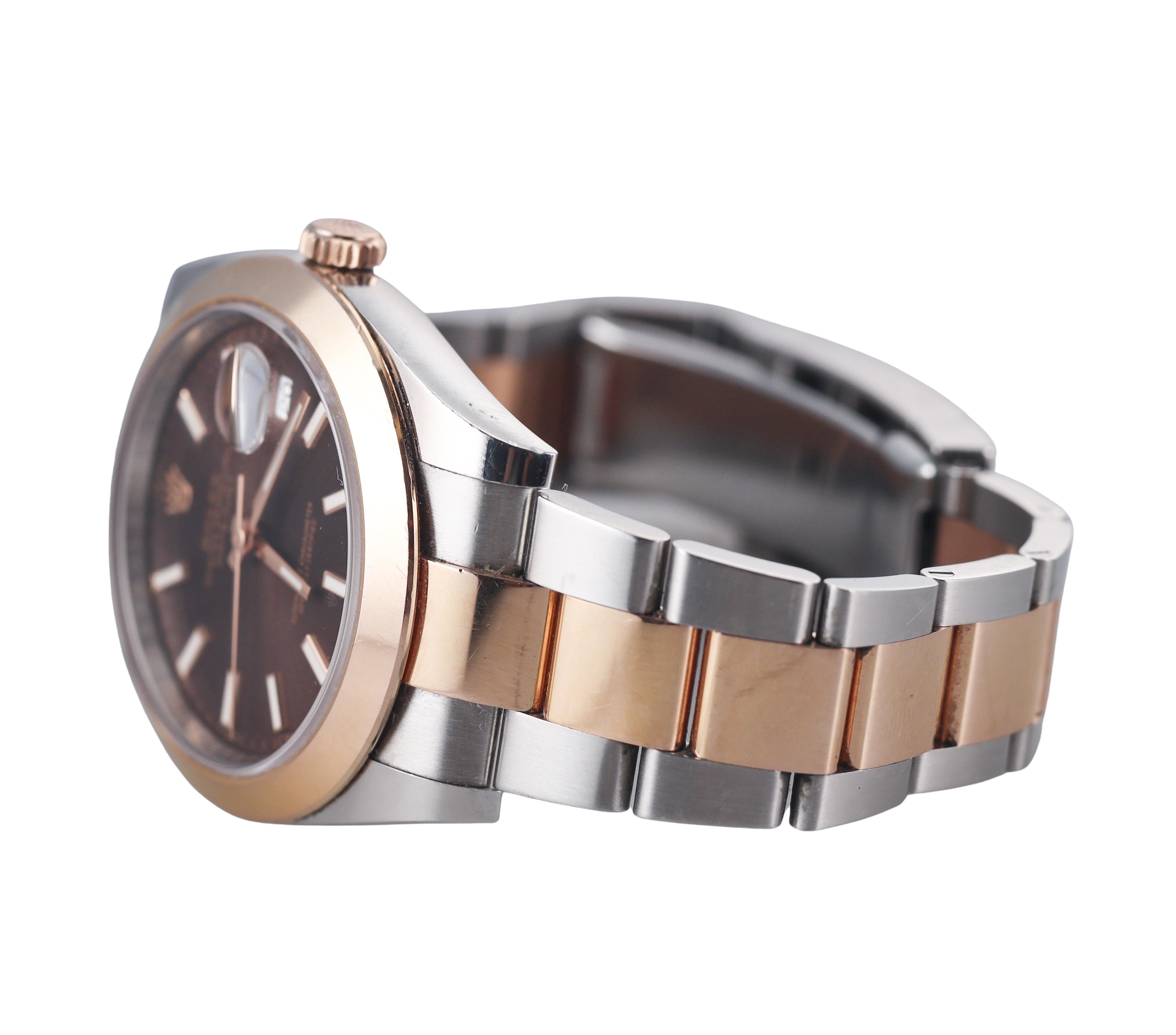 Rolex Datejust 41 Chocolate Dial 18K Rose Gold Steel Watch 126301
