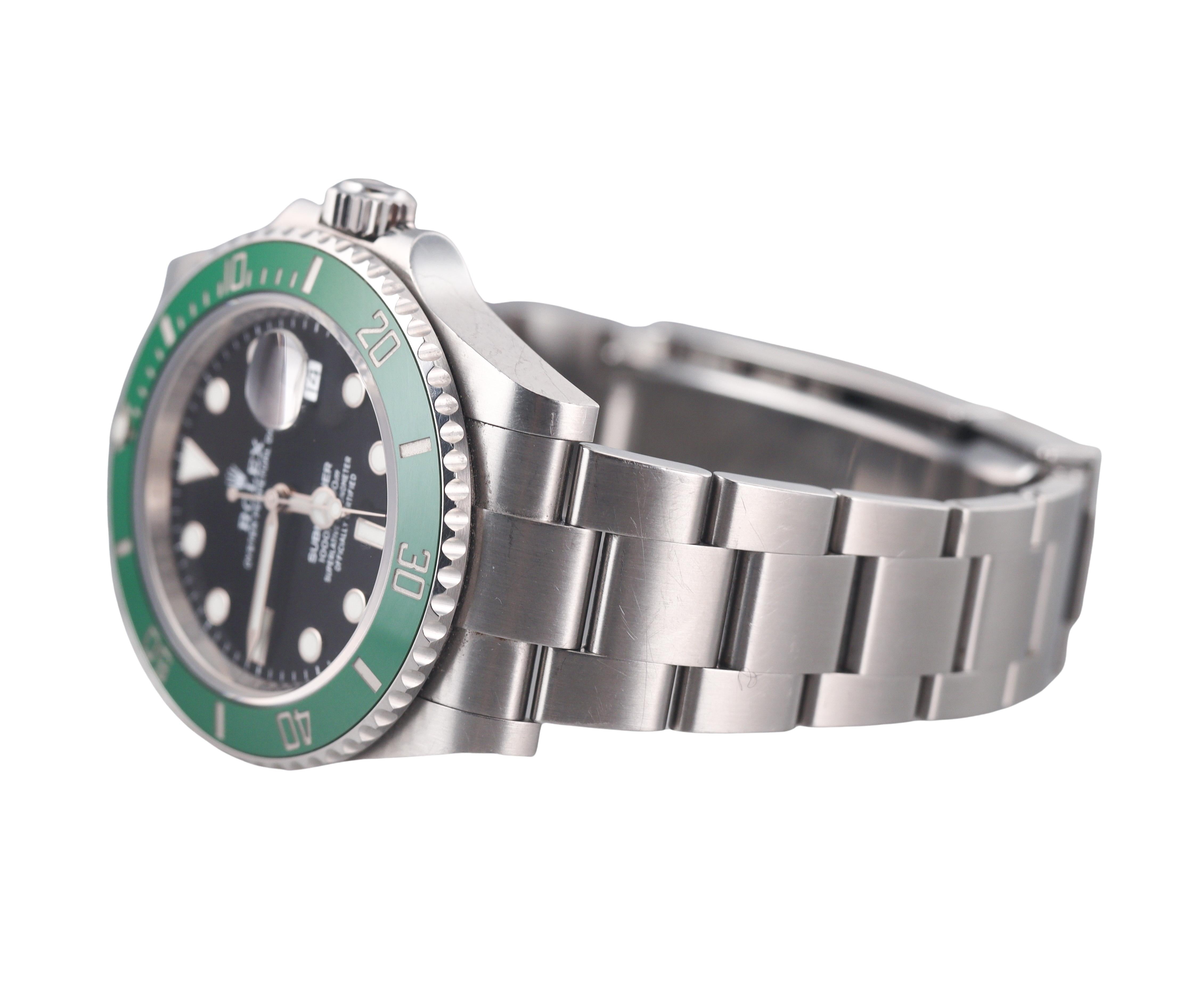 Rolex Submariner Green Bezel Stainless Steel 40mm Watch 126610LV