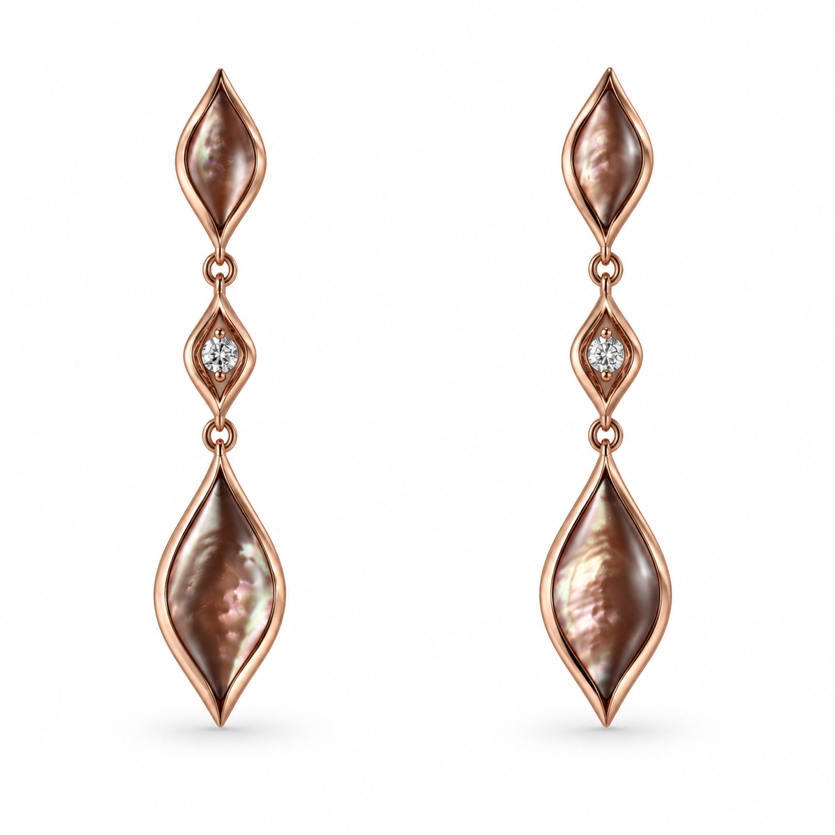 Kabana 14K Rose Gold Mother of Pearl Diamond Drop Earrings