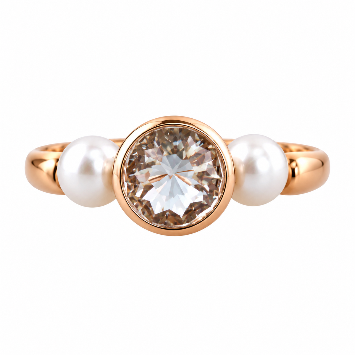 Mimi Milano  Happy Prasiolite Pearl Gold Ring