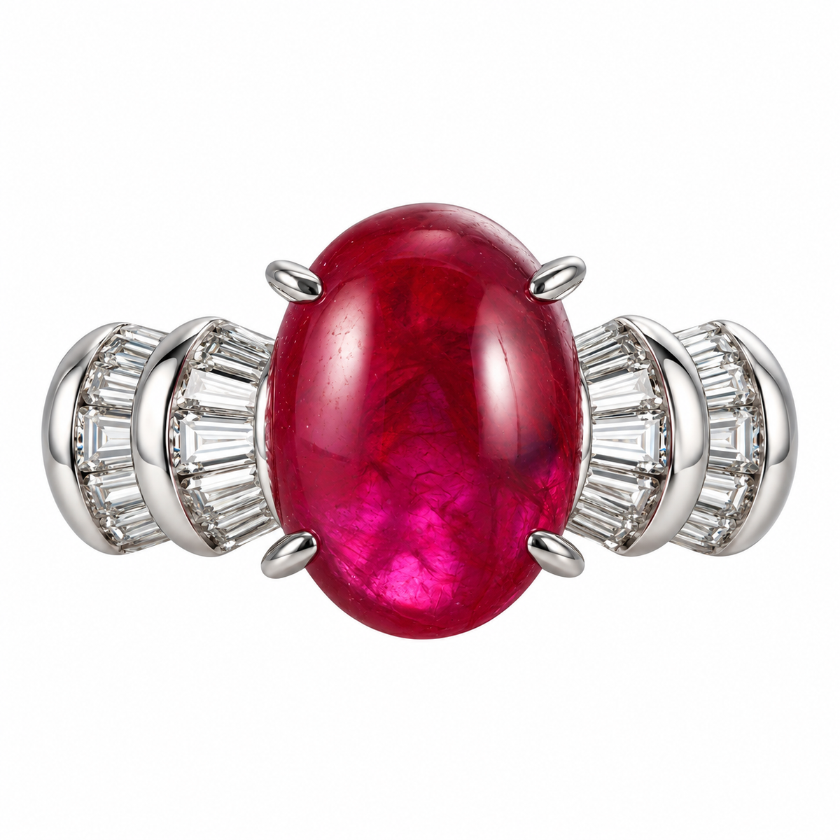 Platinum 4.79ct Ruby Diamond Ring