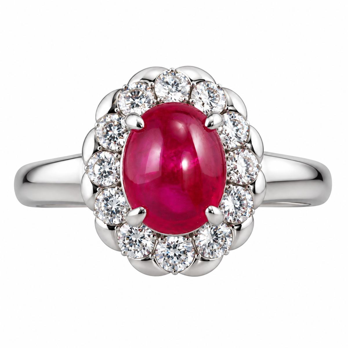 Platinum 2.15ct Ruby Diamond Ring