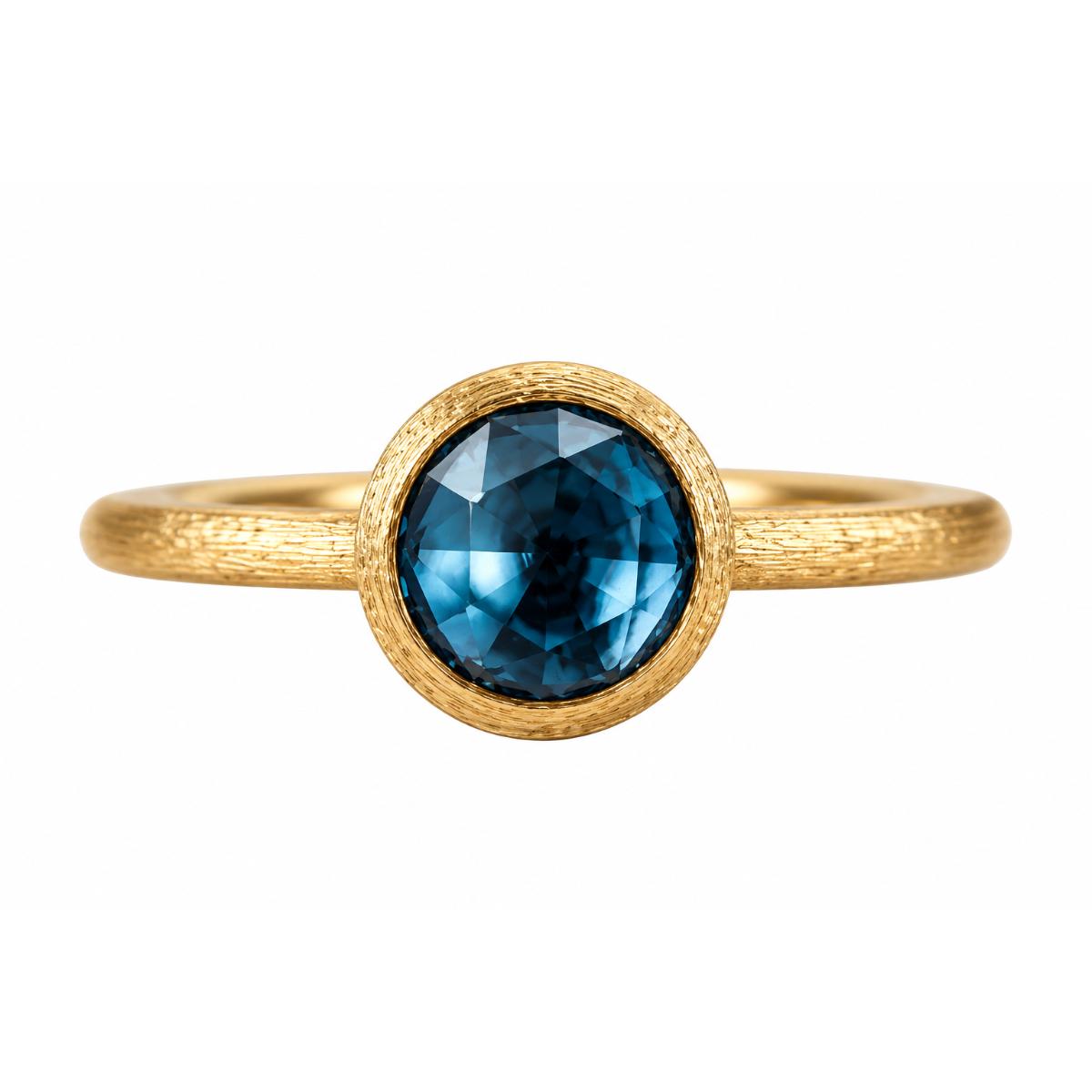 Marco Bicego Jaipur 18K Gold Blue Topaz Stackable Ring