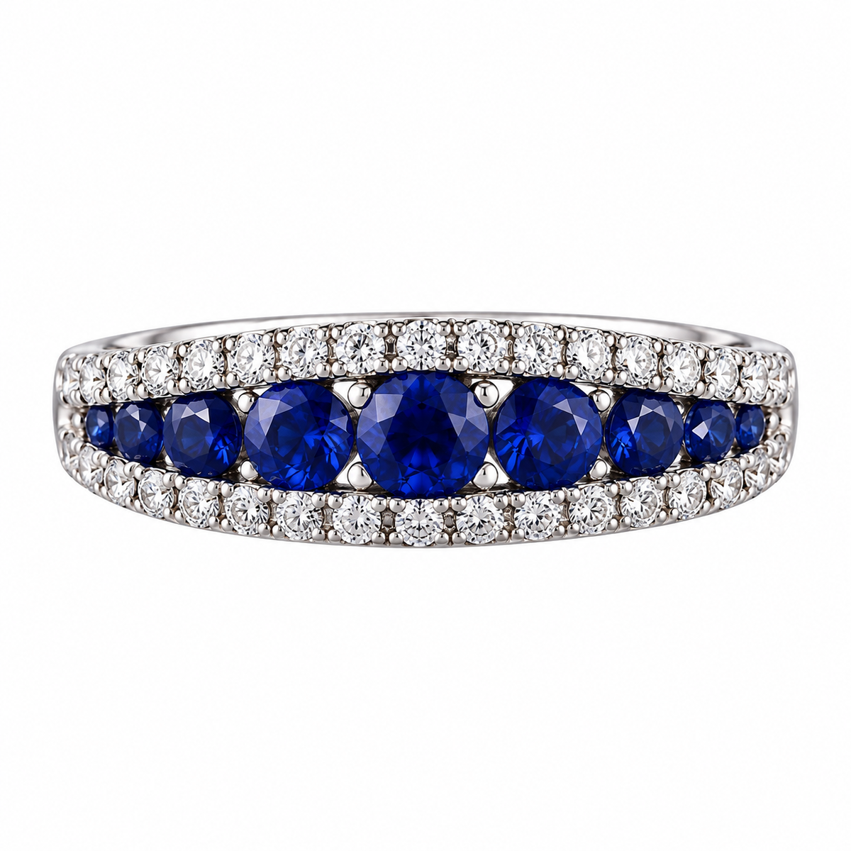 18k Gold Sapphire Diamond Ring