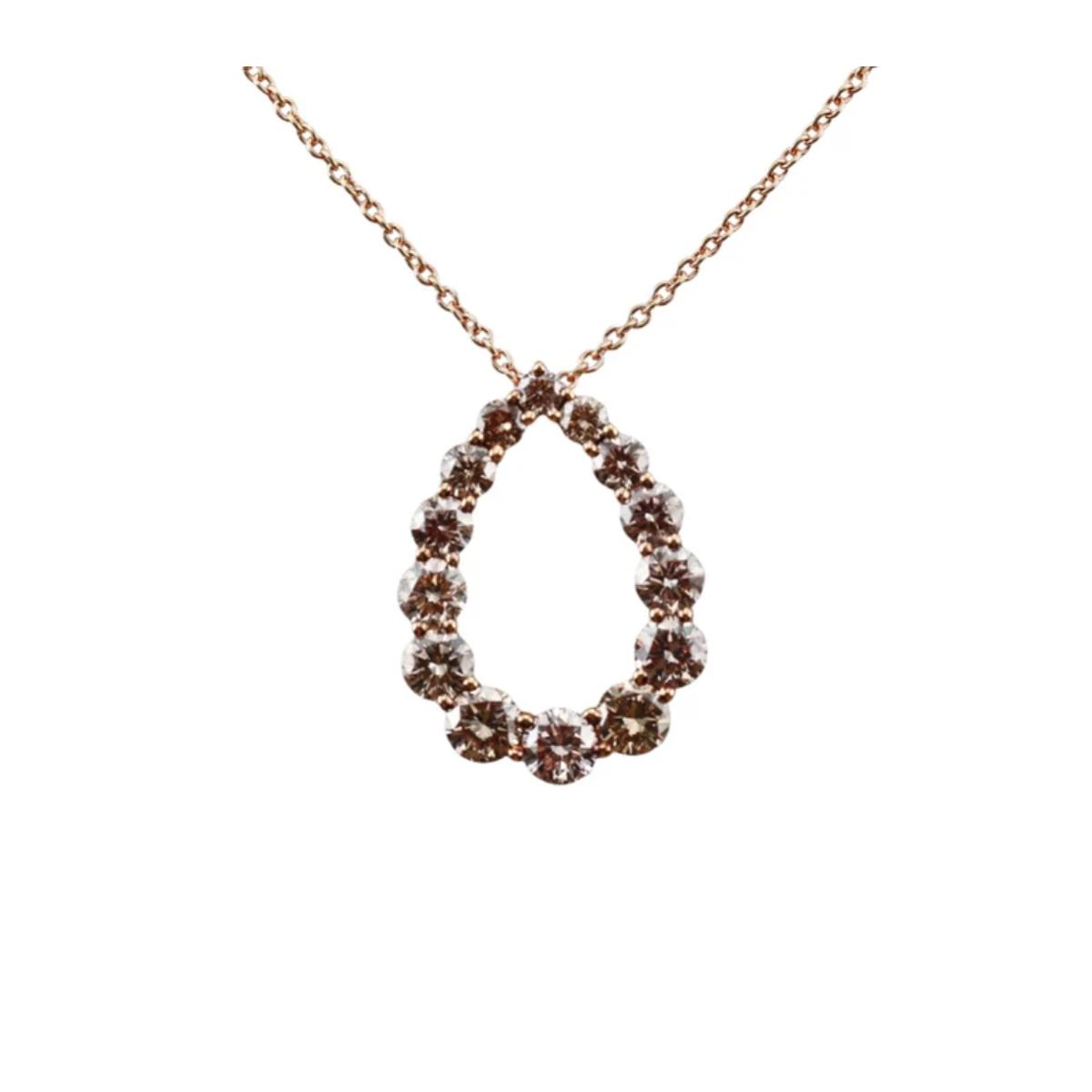 Bucherer Gold 2.08ctw Fancy Diamond Pendant Necklace
