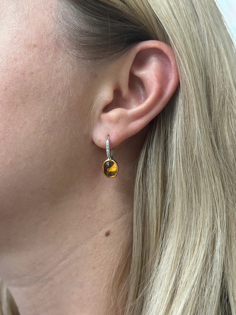 Mimi Milano Leela Citrine Diamond 18k Gold Earrings