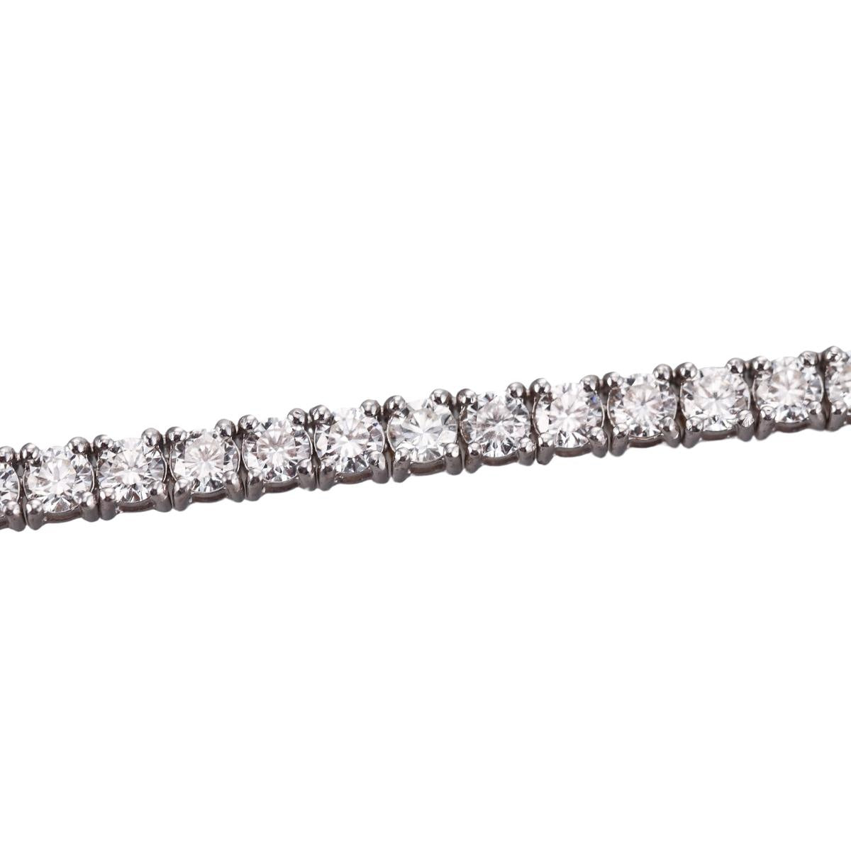 Solid 10k Gold Lab Grown 26.55ctw Round Diamond Tennis Necklace