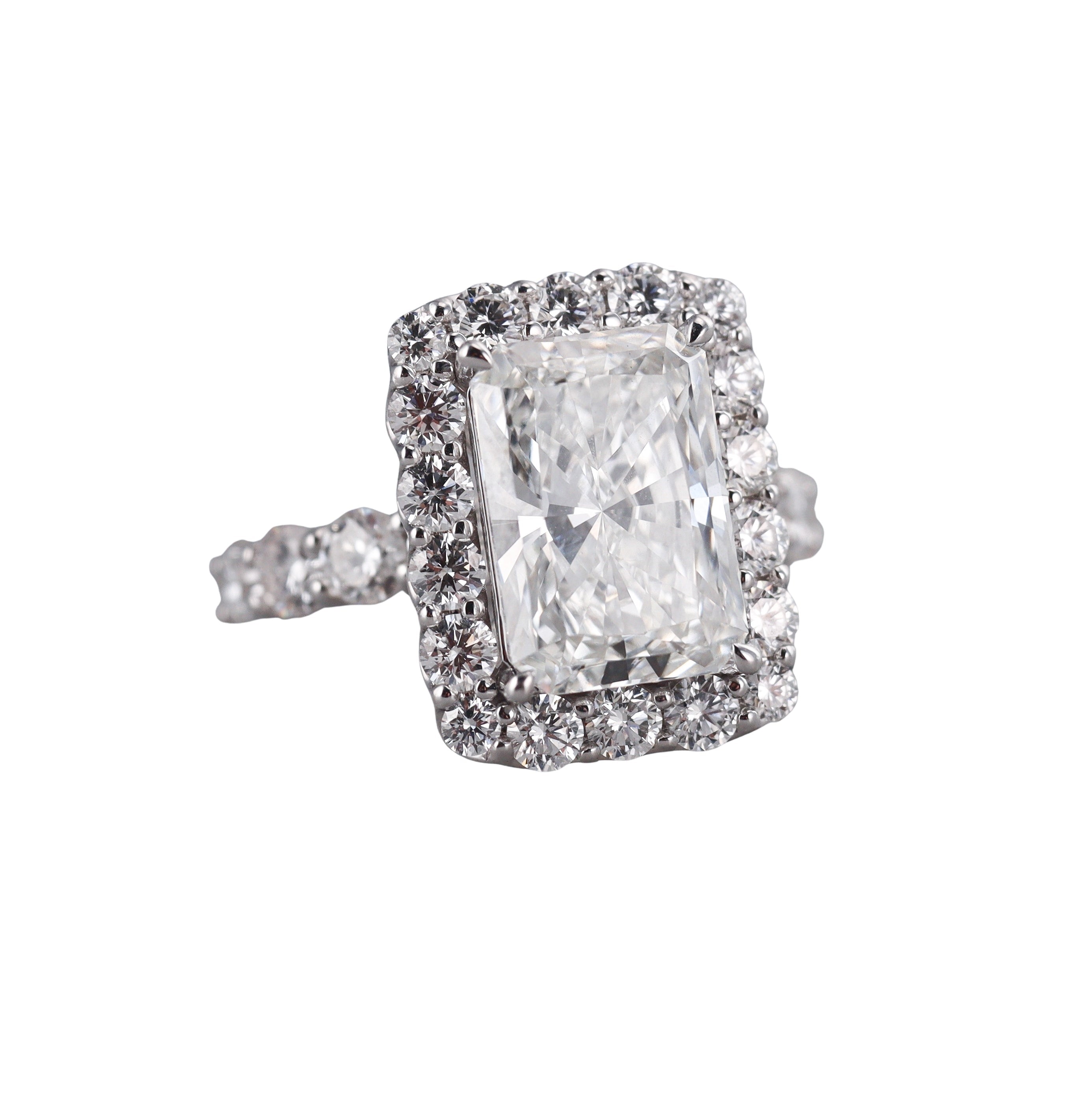 Solid 14k Gold LG IGI 7.74ctw Diamond Engagement Ring