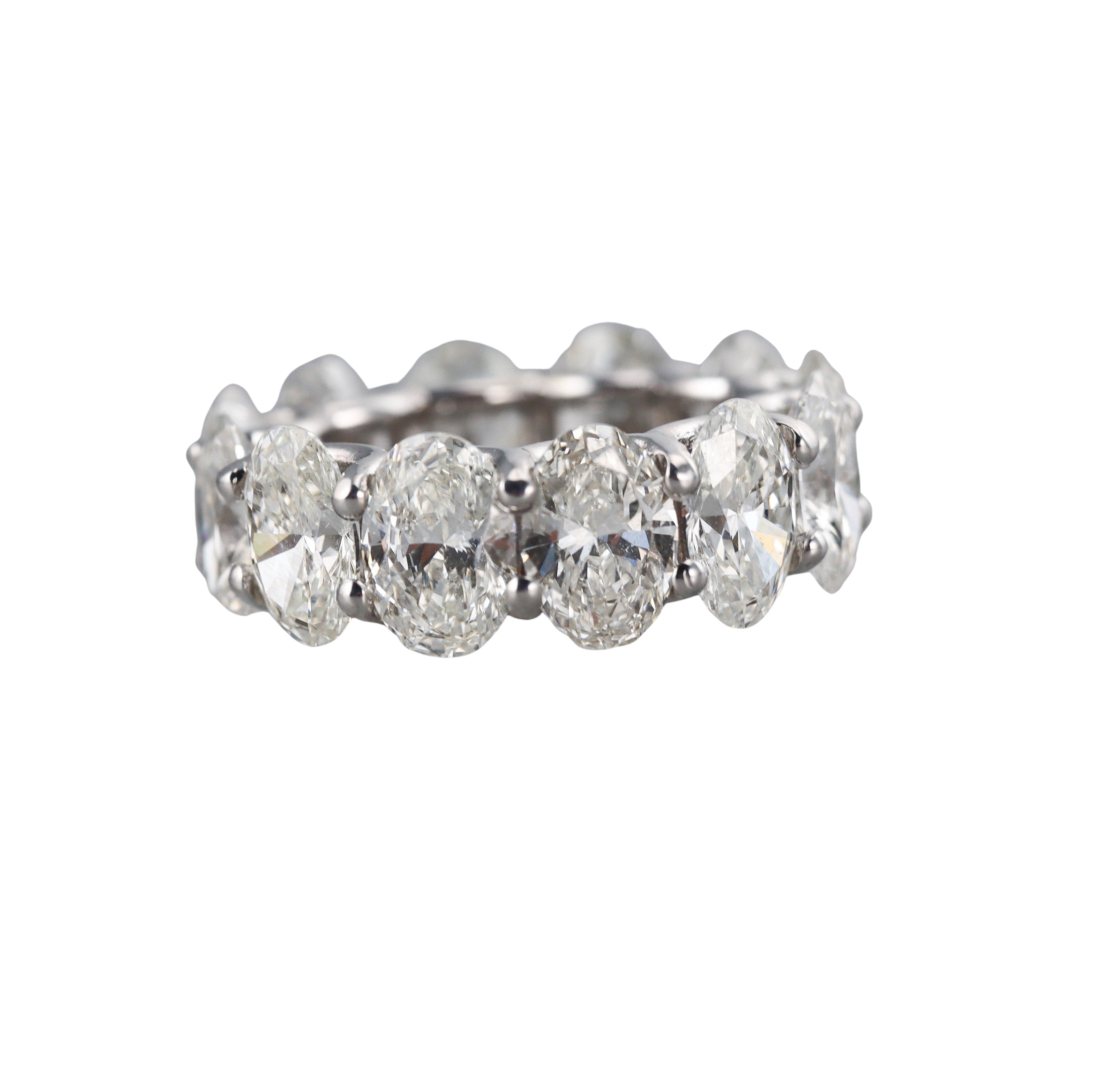Solid 14k Gold Lab Grown 18.24ctw VS1/F Oval Cut Diamond Eternity Wedding Band