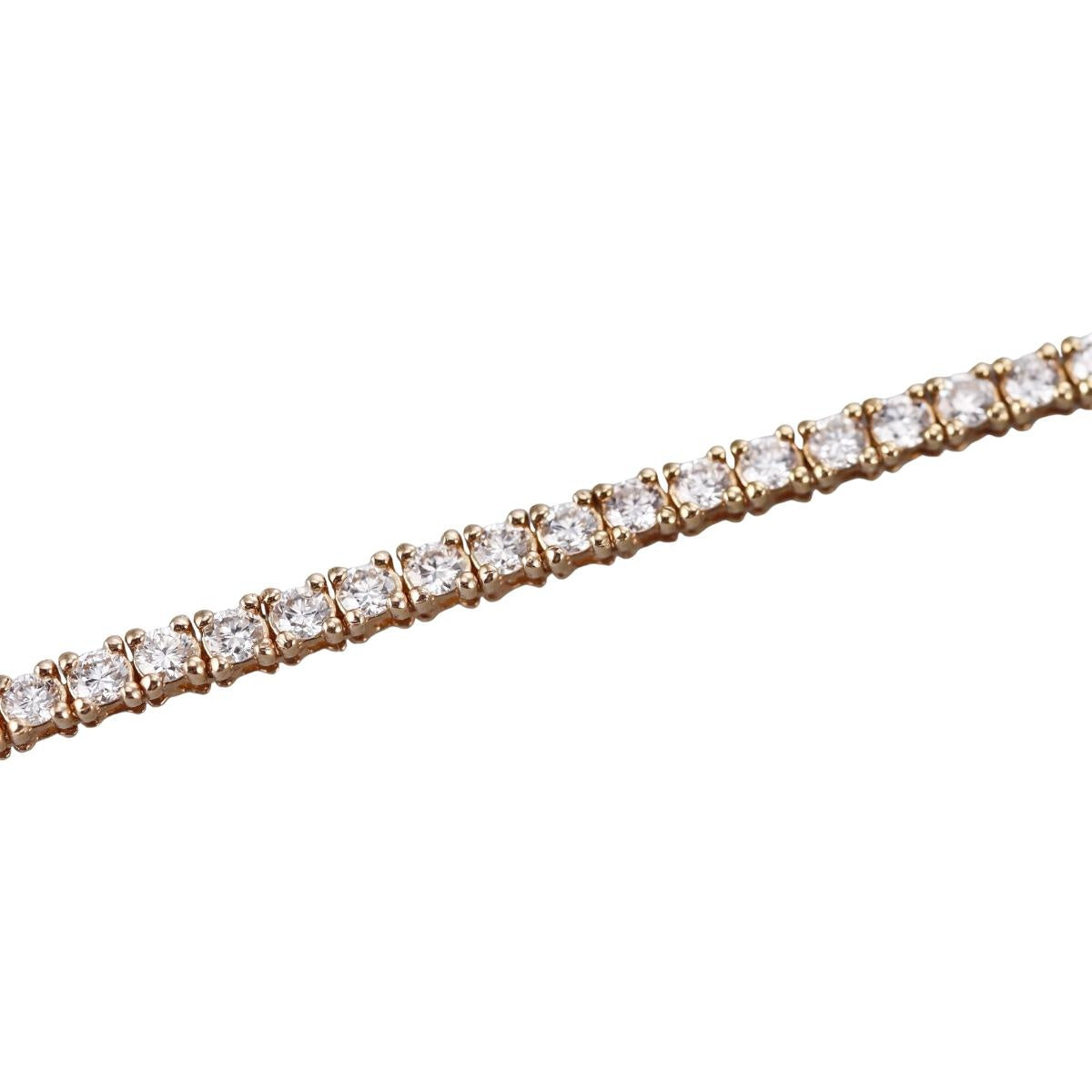 Solid 14k Gold Lab Grown 5.50ctw  Tennis Diamond Necklace