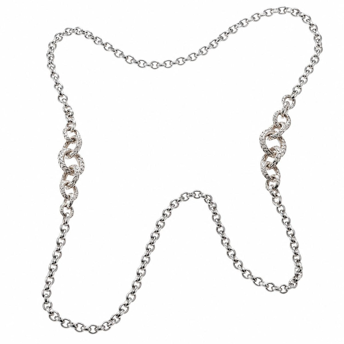 John Hardy Classic Chain Sterling Silver Rolo Necklace Retail Value $1195