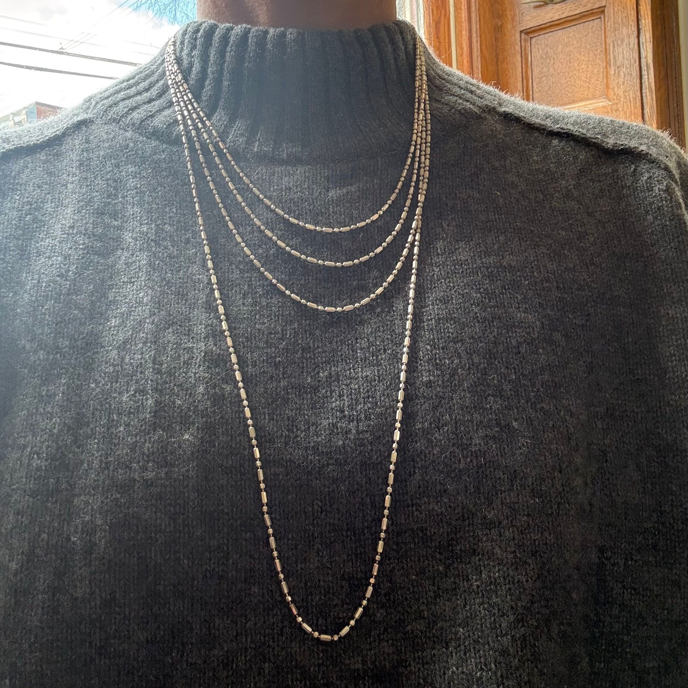 Sterling Silver Multi Strand Chain Necklace