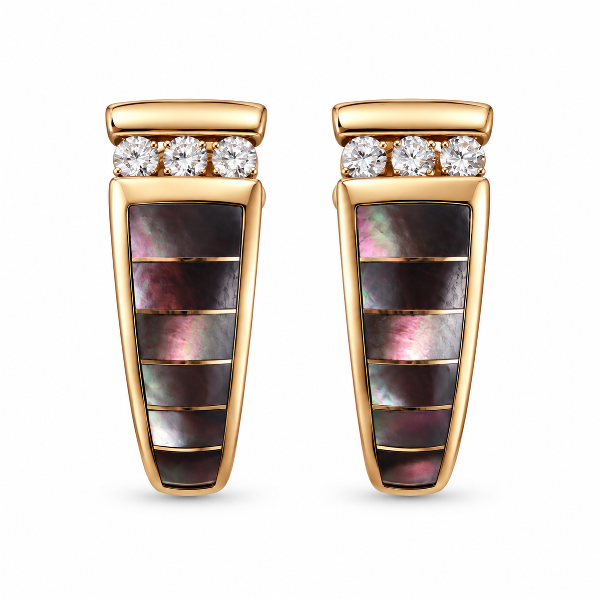 Kabana 14K Yellow Gold Mother of Pearl Diamond Earrings
