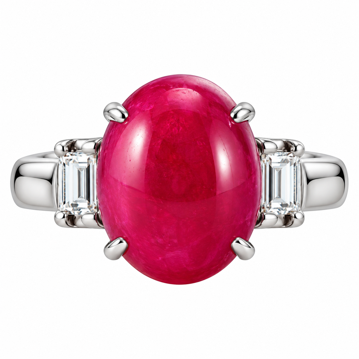Platinum 6.43ct Ruby Diamond Ring
