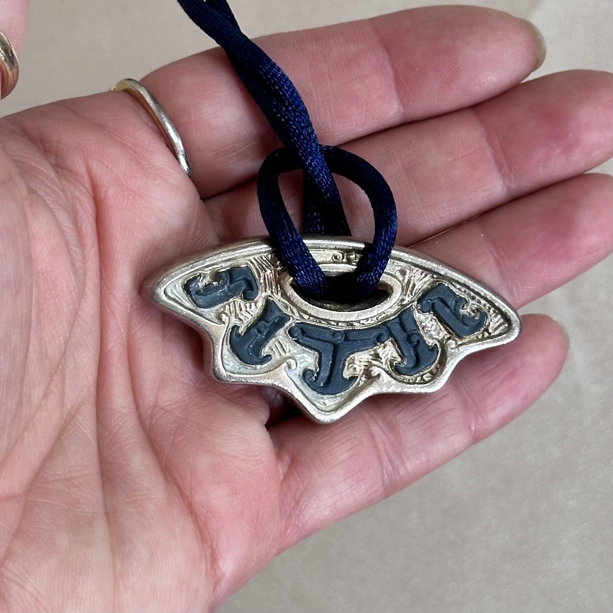 Talismania LLADRO Harmony (Blue Silver) Pendant on Silk Cord Necklace 01010003