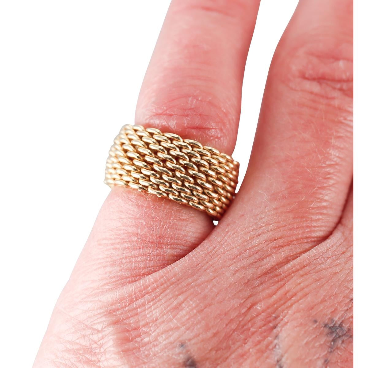 Tiffany & Co 18k Somerset Mesh Band Ring