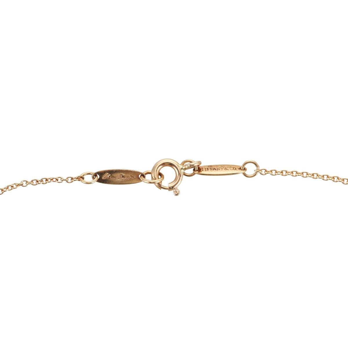 Tiffany & Co Elsa Peretti 18k Gold Green Nephrite Jade Pendant Necklace
