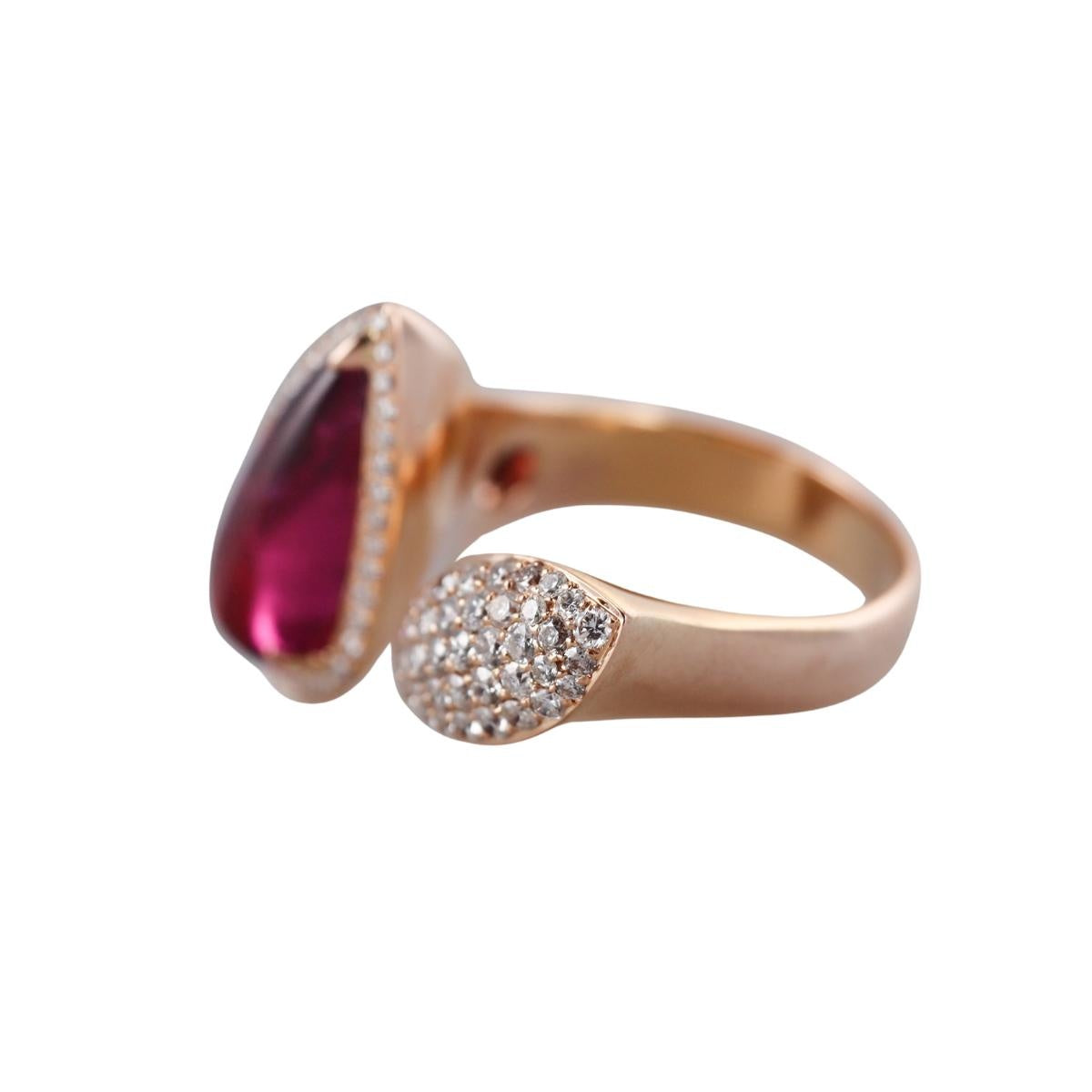 Toi et Moi 18K Gold Pink Tourmaline Diamond Ring