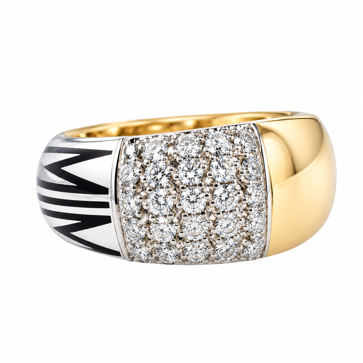 Mimi Milano Tam Tam Diamond Enamel Gold Ring