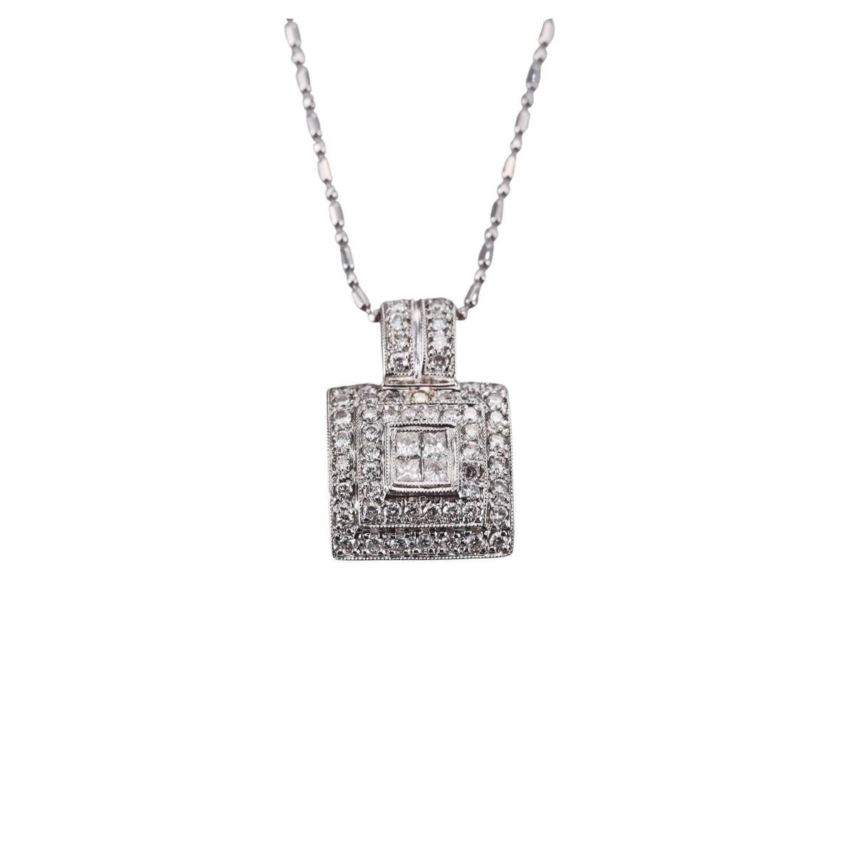 White Gold Diamond Pendant Necklace