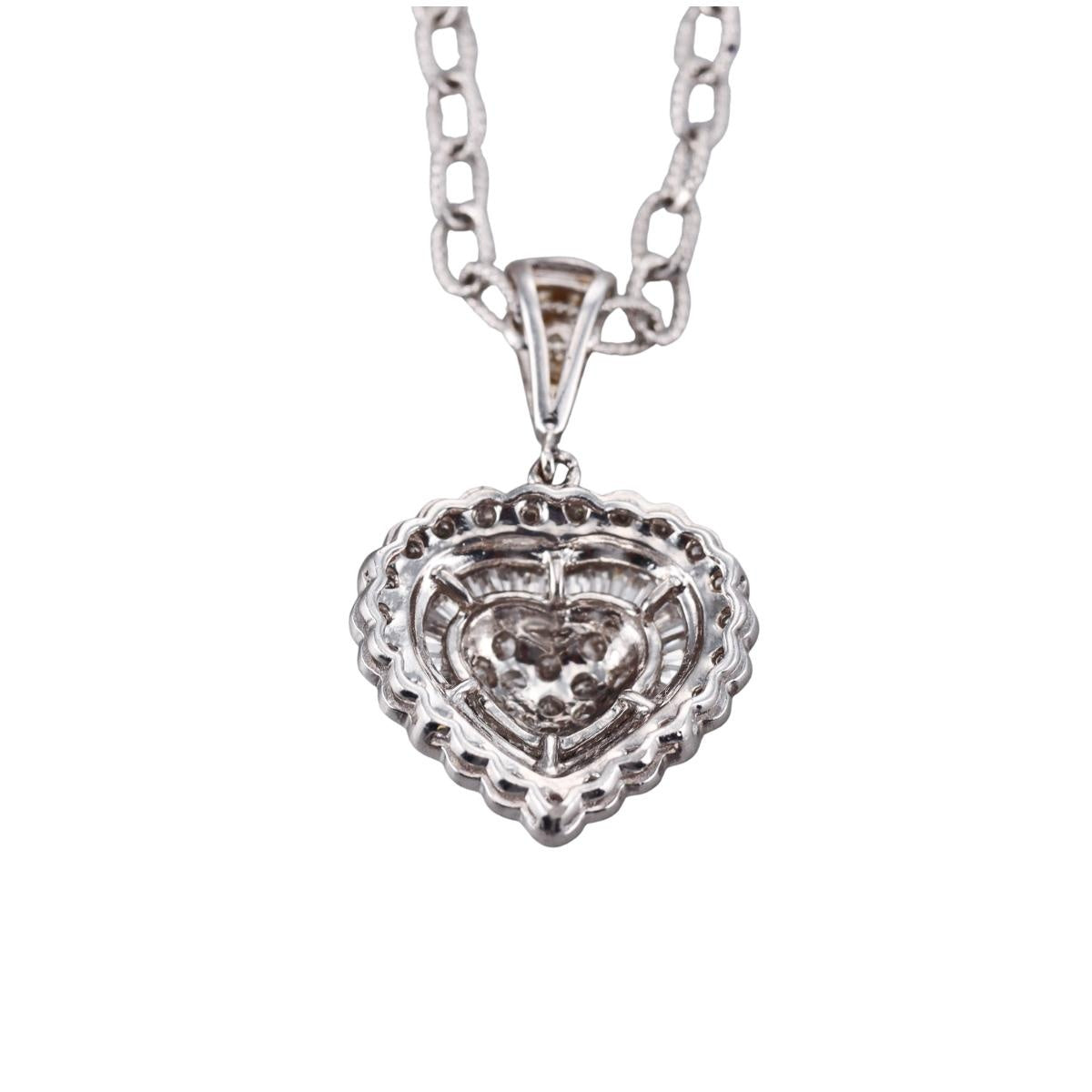 White Gold Platinum Diamond Pendant Necklace
