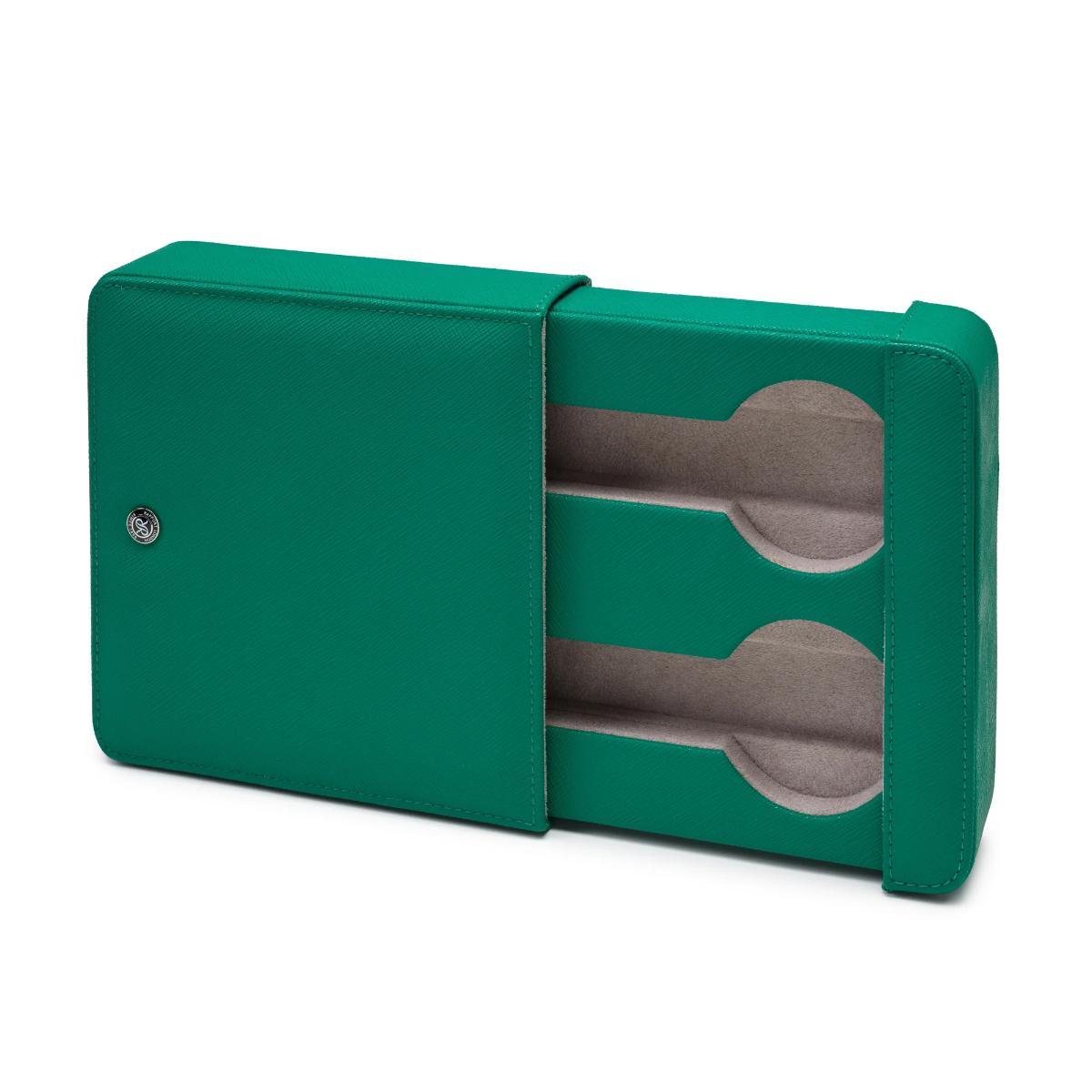 Rapport London Via Leather Two-Watch Slipcase in Green