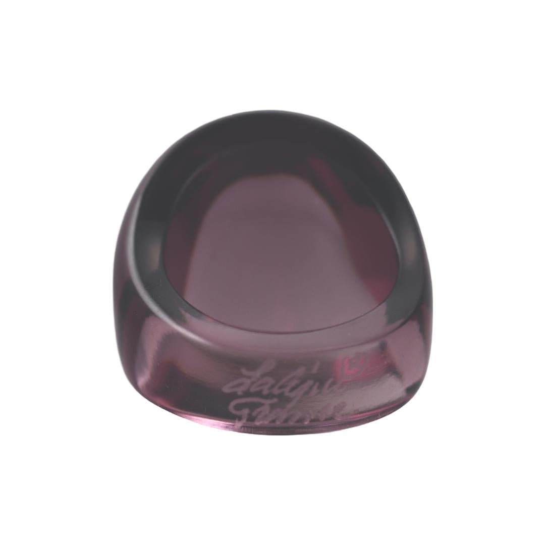 Lalique Cabochon Mauve Crystal Ring 6491200