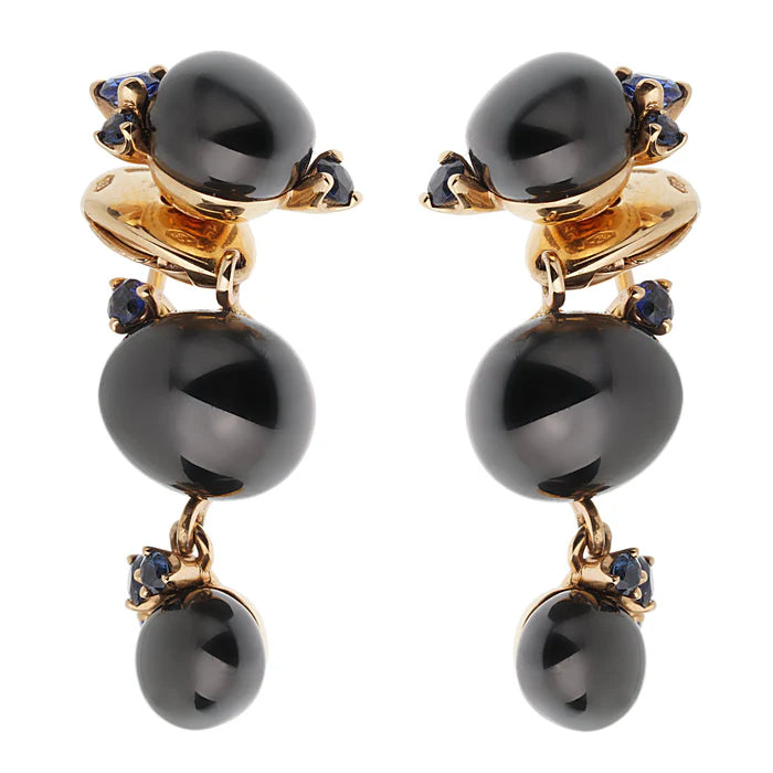Pomellato Capri 18k Rose Gold Ceramic Sapphire Drop Earrings