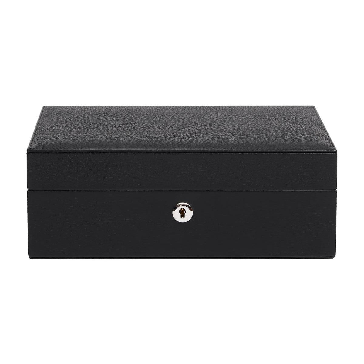 Rapport London Tuxedo Collection Leather Memory Box in Black