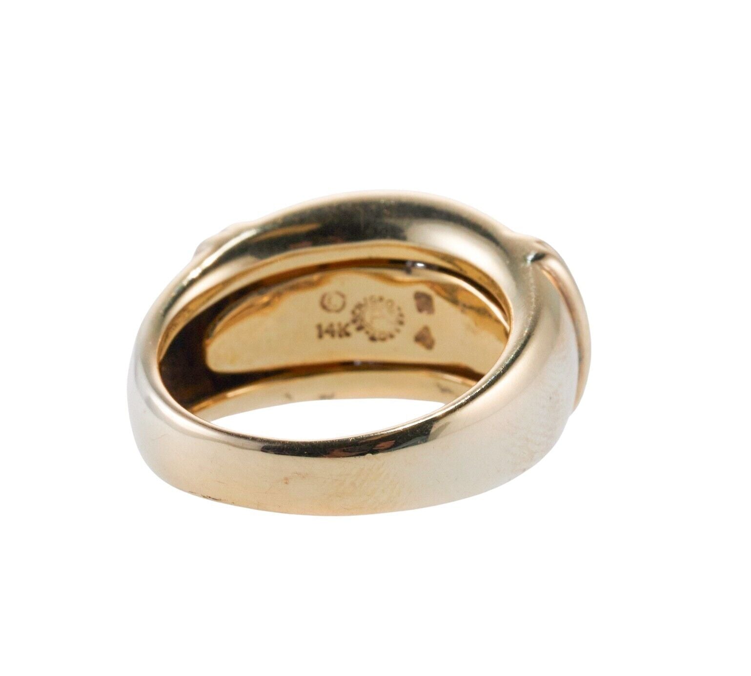 Asch Grossbardt Inlay Mother of Pearl Diamond Gold Ring