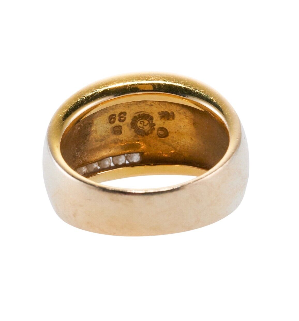 Asch Grossbardt Inlay Mother of Pearl Coral Sugilite Diamond Gold Ring