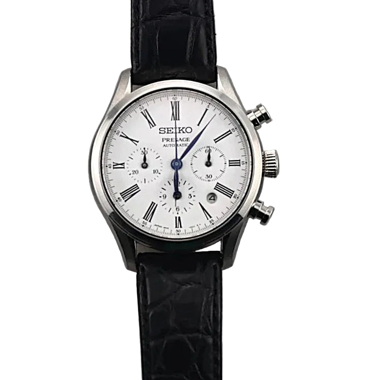 Seiko Presage White Dial Chronograph Men's Watch SRQ023