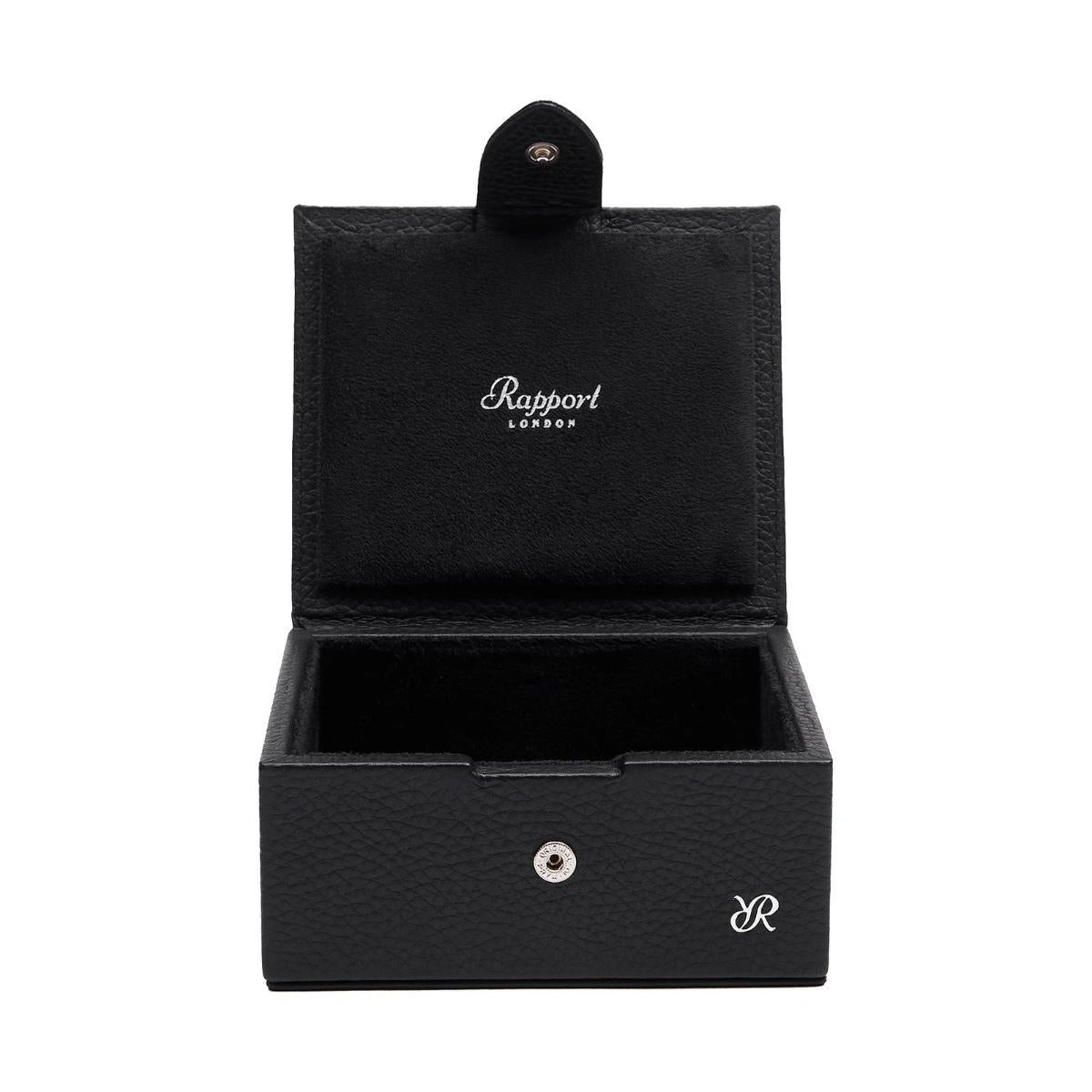 Rapport London Tuxedo Collection Leather Trinket Box in Black