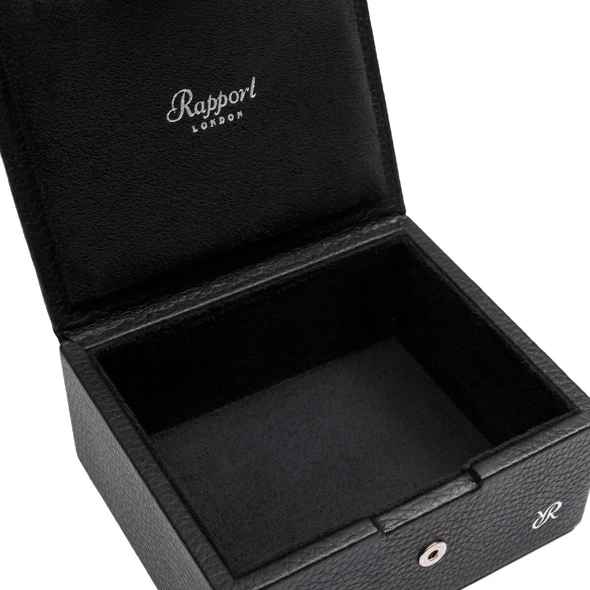 Rapport London Tuxedo Collection Leather Trinket Box in Black