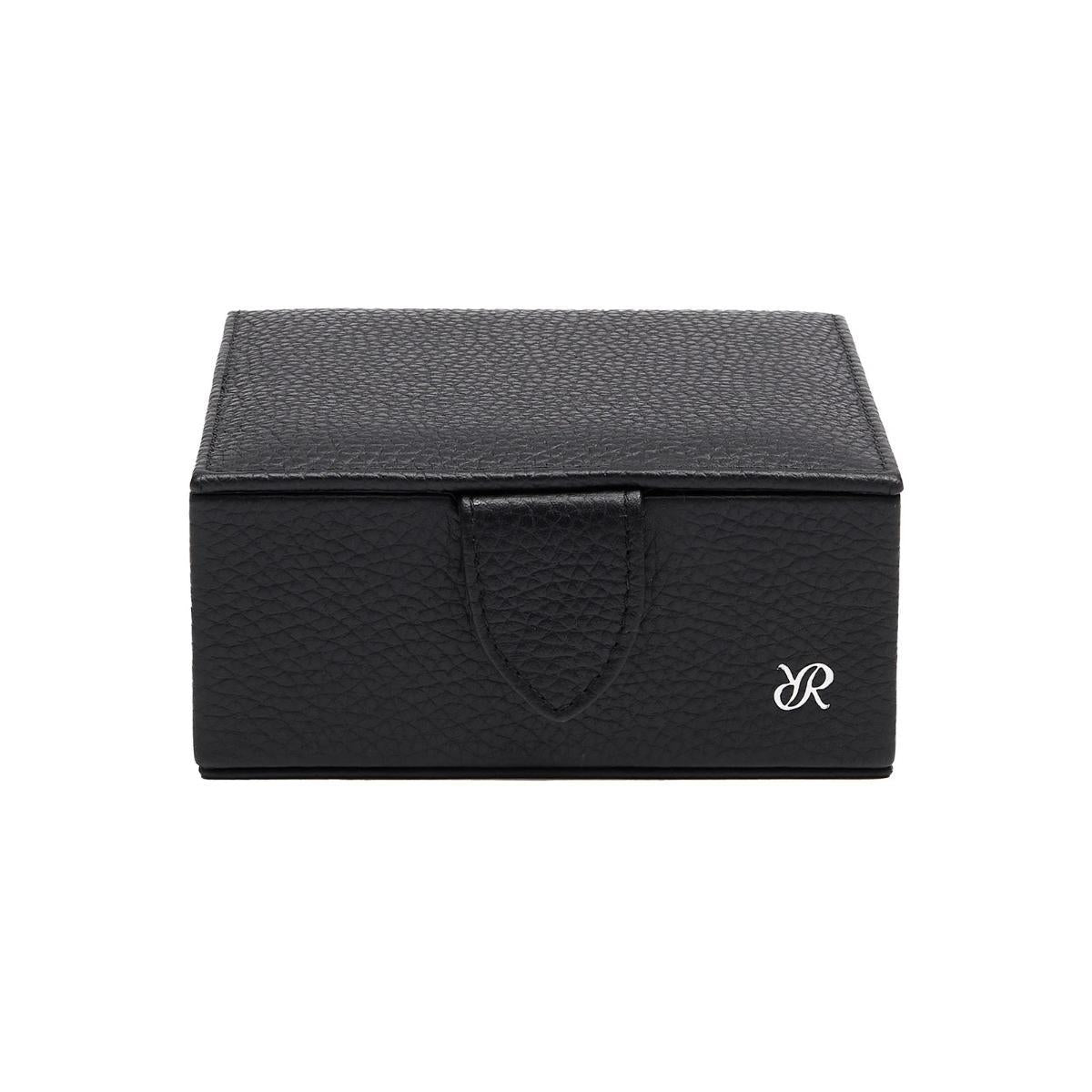 Rapport London Tuxedo Collection Leather Trinket Box in Black
